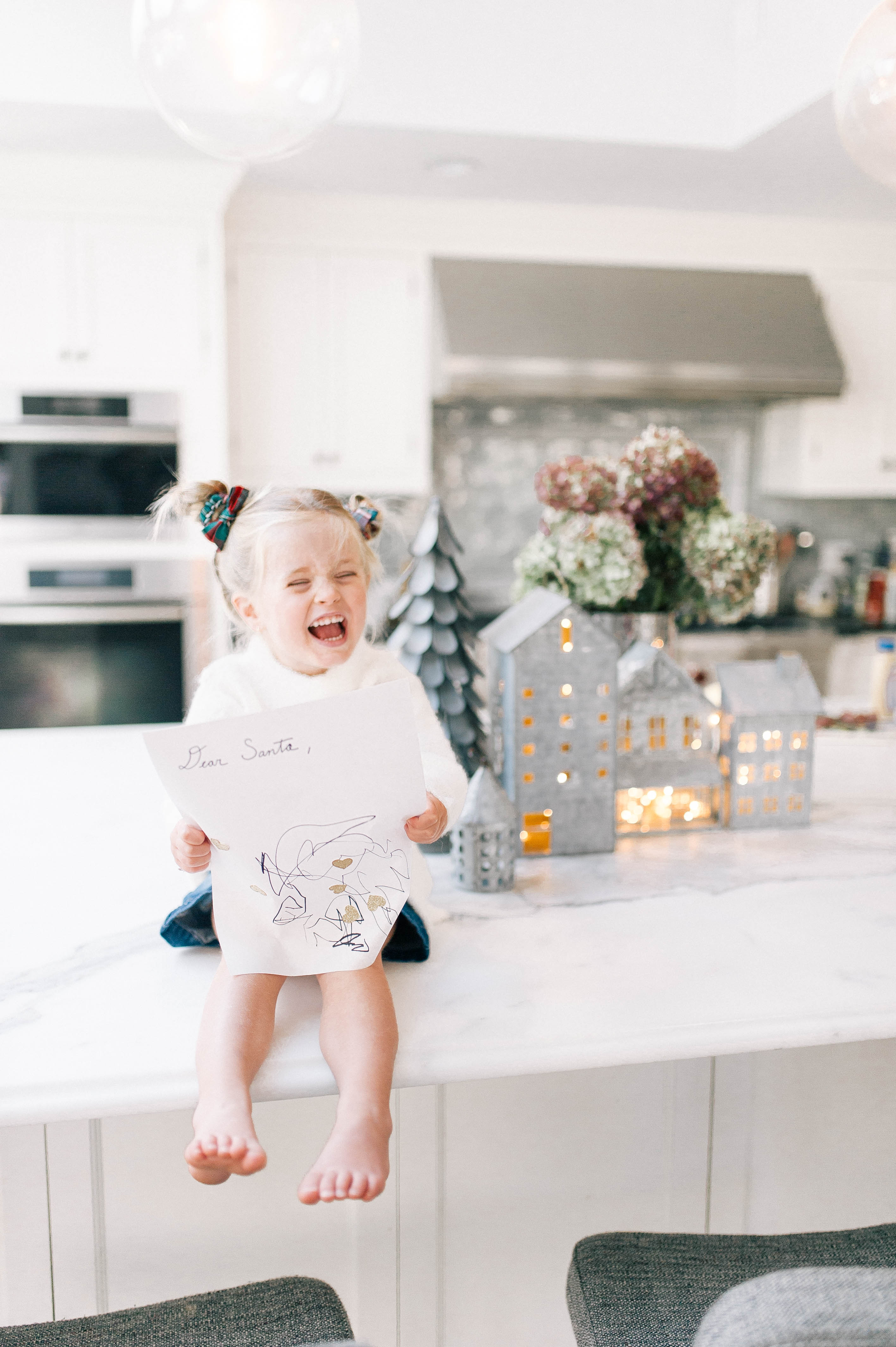 Marlowe Martino shows off her letter to Santa