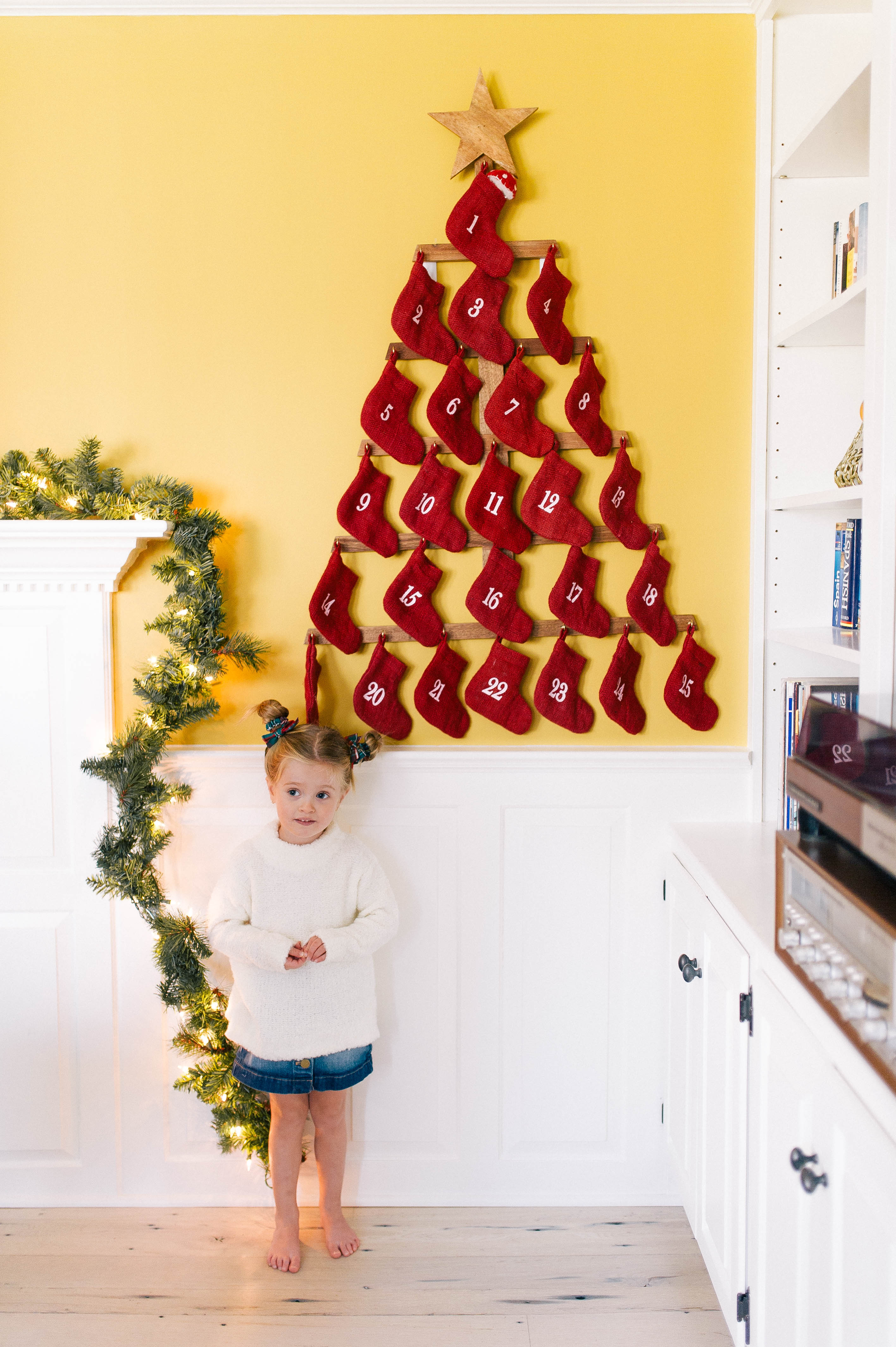 Marlowe Martino stands in front of her family advent calendar