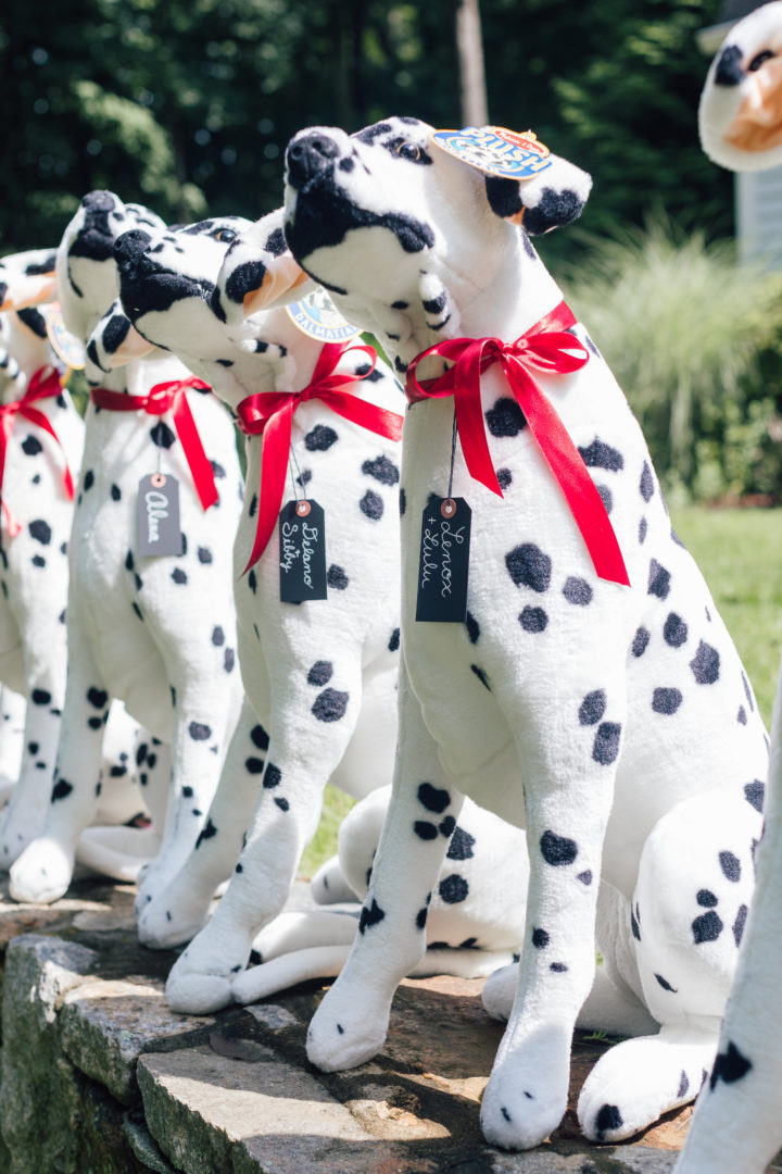 A line of Melissa & Doug Dalmations at Marlowe Martino's 4th Birthday Party
