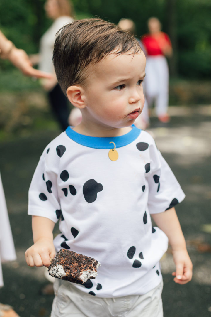 Eva Amurri Martino's son Major wears a Dalmatian shirt at his sister Marlowe's 4th birthday.