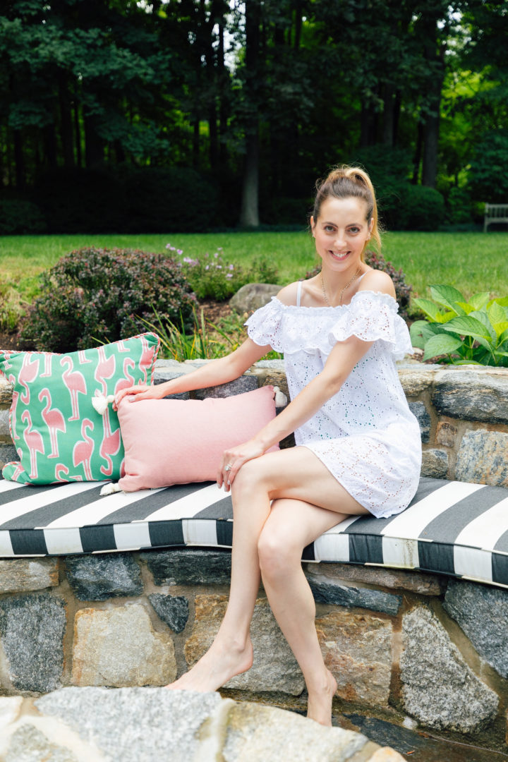 Eva Amurri Martino updates her outdoor decor with throw pillows from Frontgate