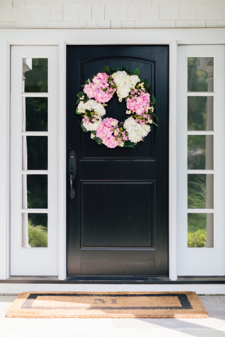 Eva Amurri Martino updates her outdoor decor with a front door wreath from Frontgate
