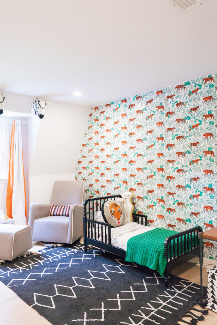 Eva Amurri Martino unveils her son Major's new toddler bed at their home in Connecticut