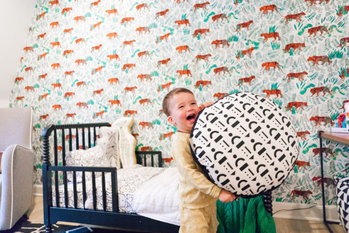 Eva Amurri Martino unveils her son Major's new toddler bed at their home in Connecticut