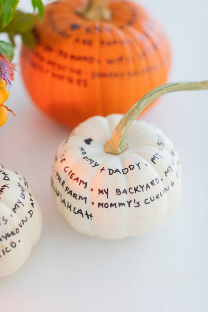 Eva Amurri Martino shares a thoughtful DIY craft for fall: Gratitude Pumpkins