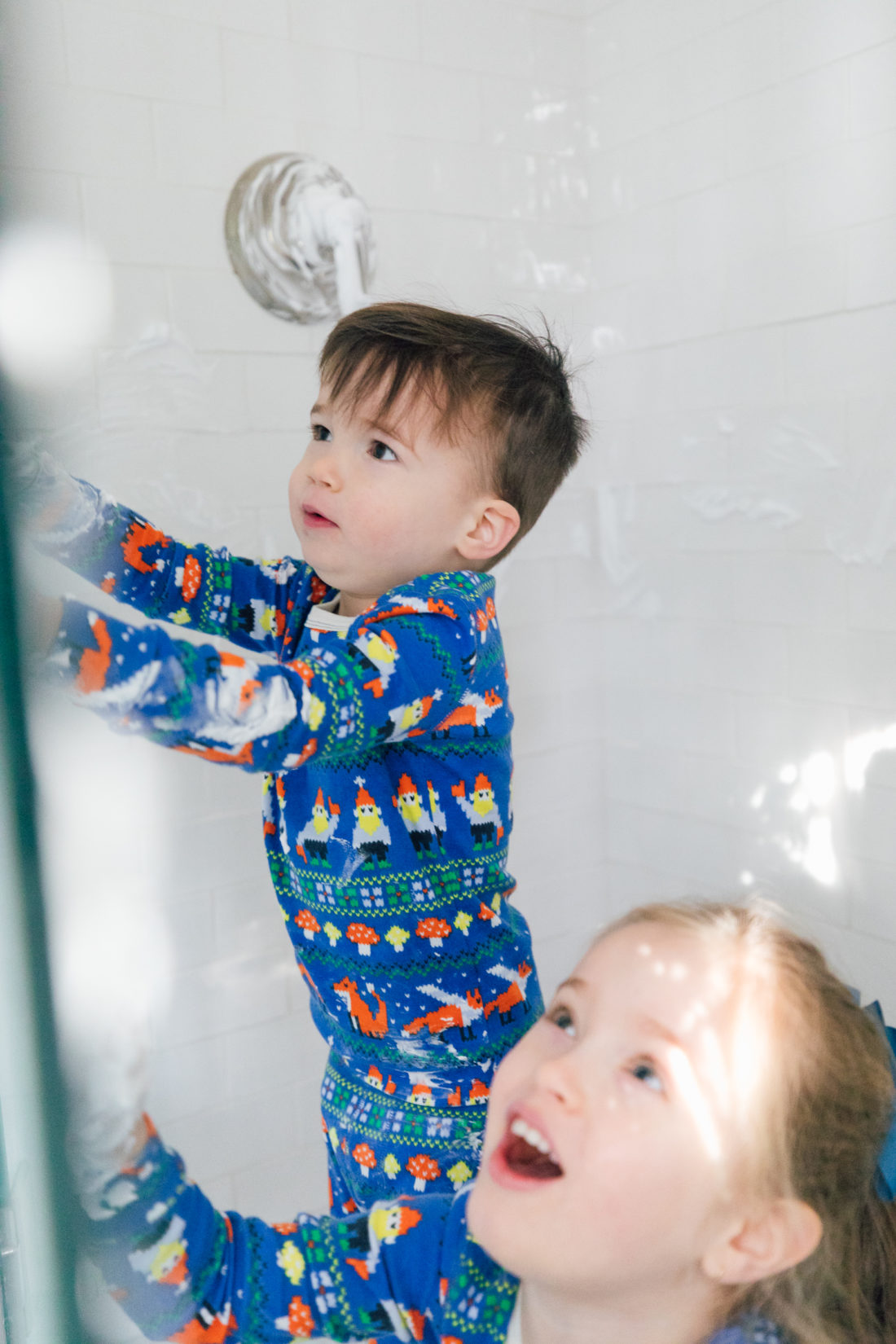 Eva Amurri Martino's son Major wears printed pajamas while entertaining himself at home