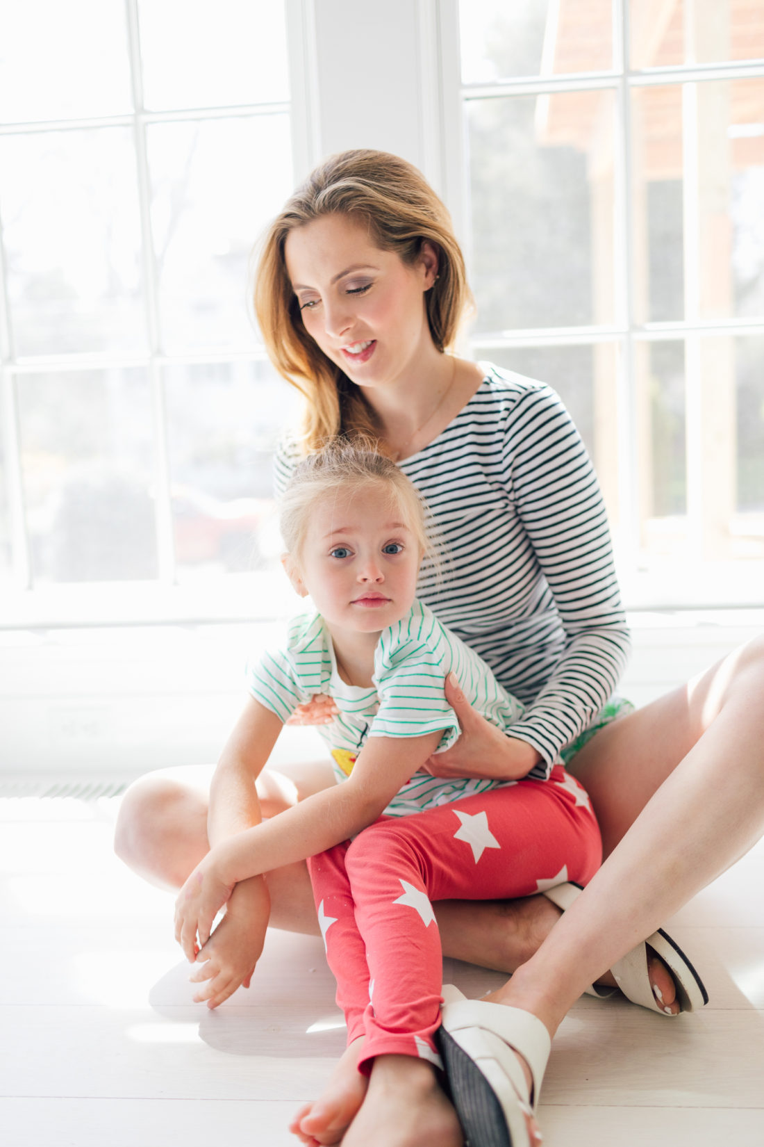 Eva Amurri Martino sits with daughter Marlowe on her lap in their new home in Connecticut