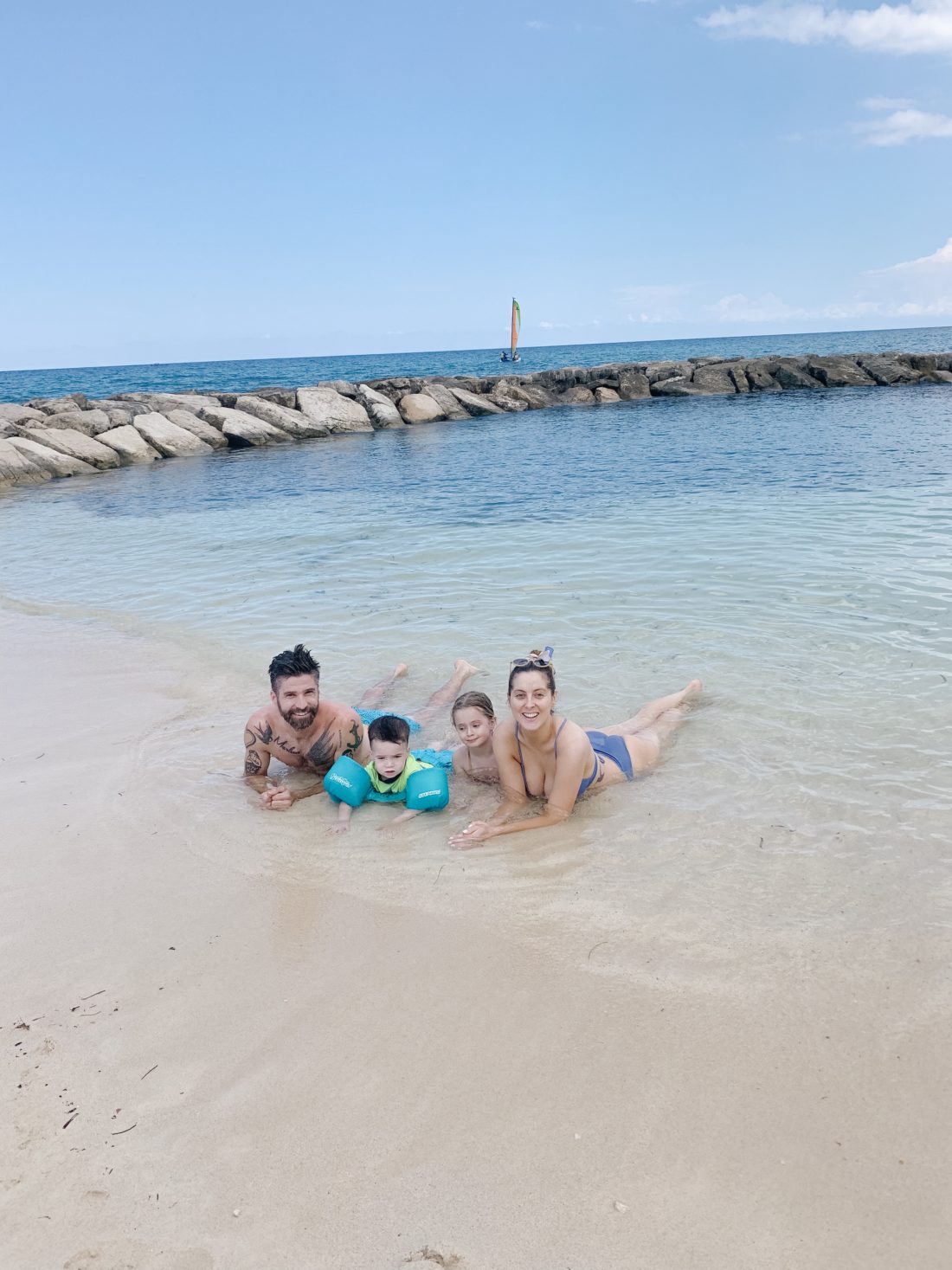 Eva Amurri Martino poses with her family on a trip to Jamaica
