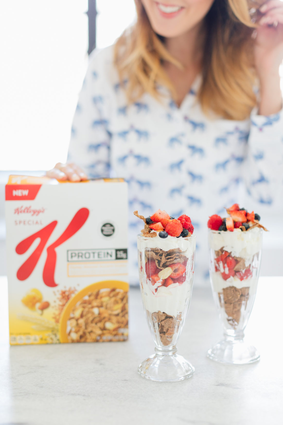 Eva Amurri Martino of Happily Eva After shows off her yogurt parfaits with Special K Ancient Grains