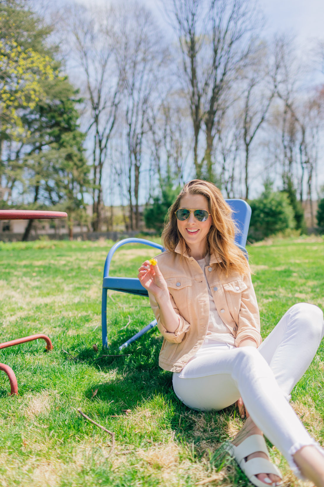 Eva Amurri Martino of Happily Eva After sits in her garden shares her favorite nude colored pieces for spring