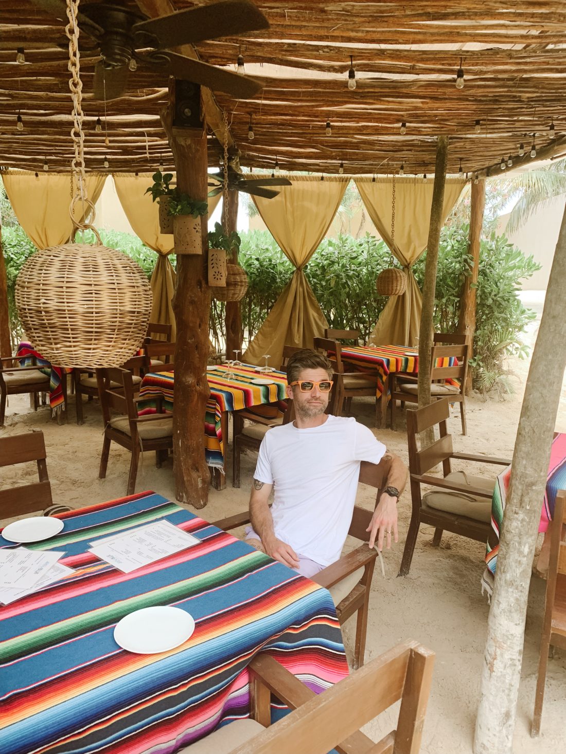 Eva Amurri Martino's Husband Kyle enjoying lunch in Tulum Mexico