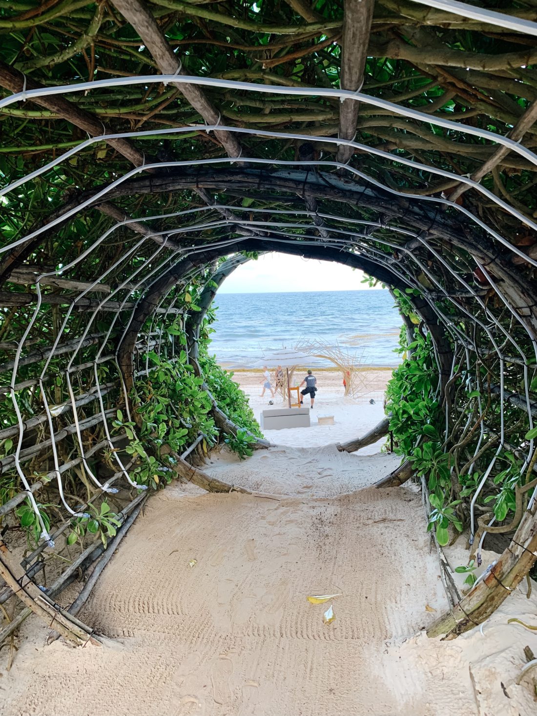 A dramatic beach entrance at Summit Tulum