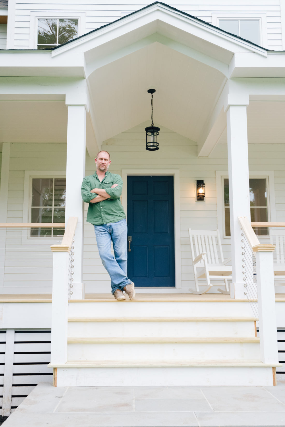 Chris O'Dell from OLiving Experience in front of his new build in Westport CT