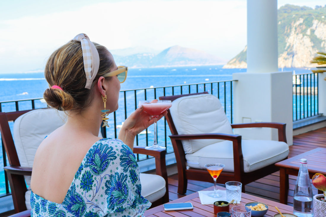 Eva Amurri Martino enjoys a cocktail In Amalfi