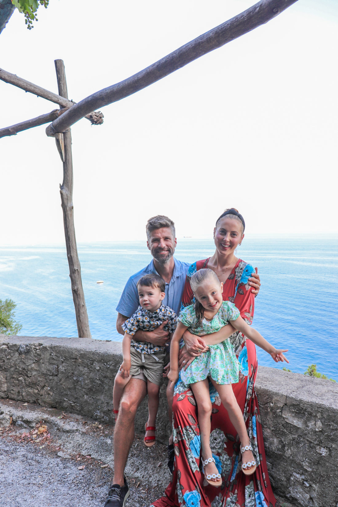 Eva Amurri Martino and husband Kyle with their children Marlowe and Major in Italy