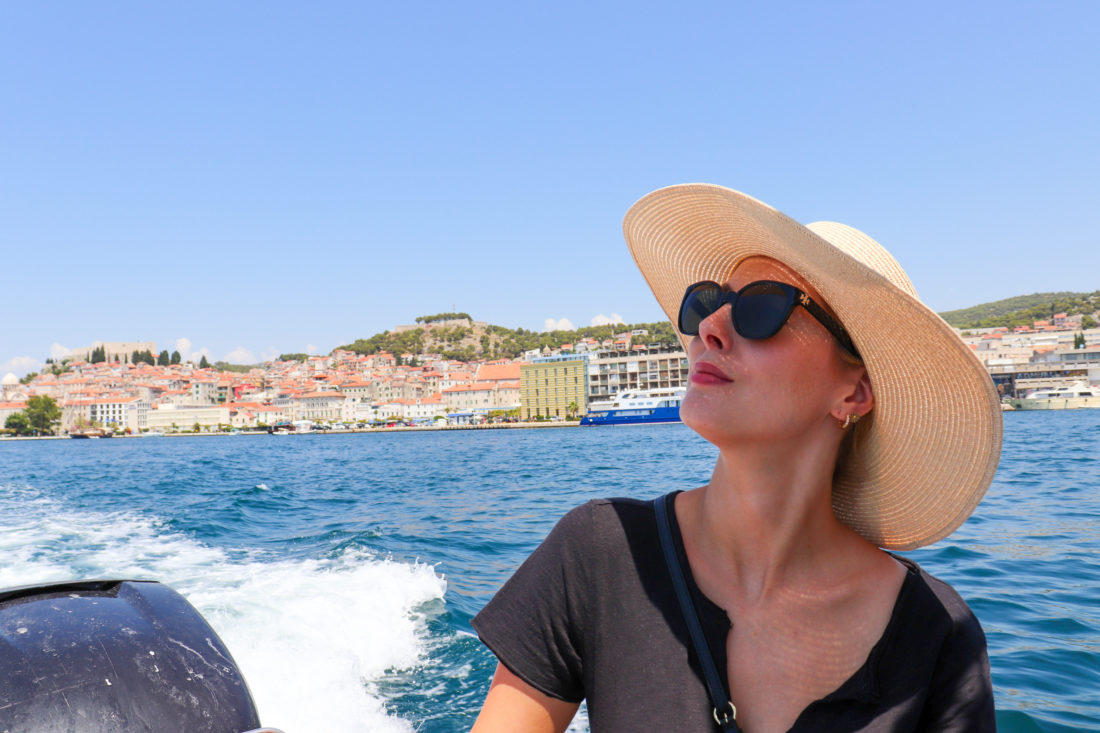 Eva Amurri Martino on a boat in Croatia