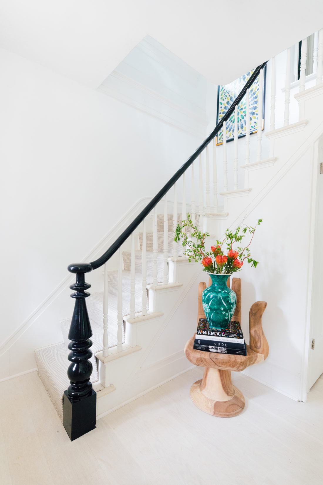 A hand chair sits in the entry way of Eva Amurri Martino's Connecticut home