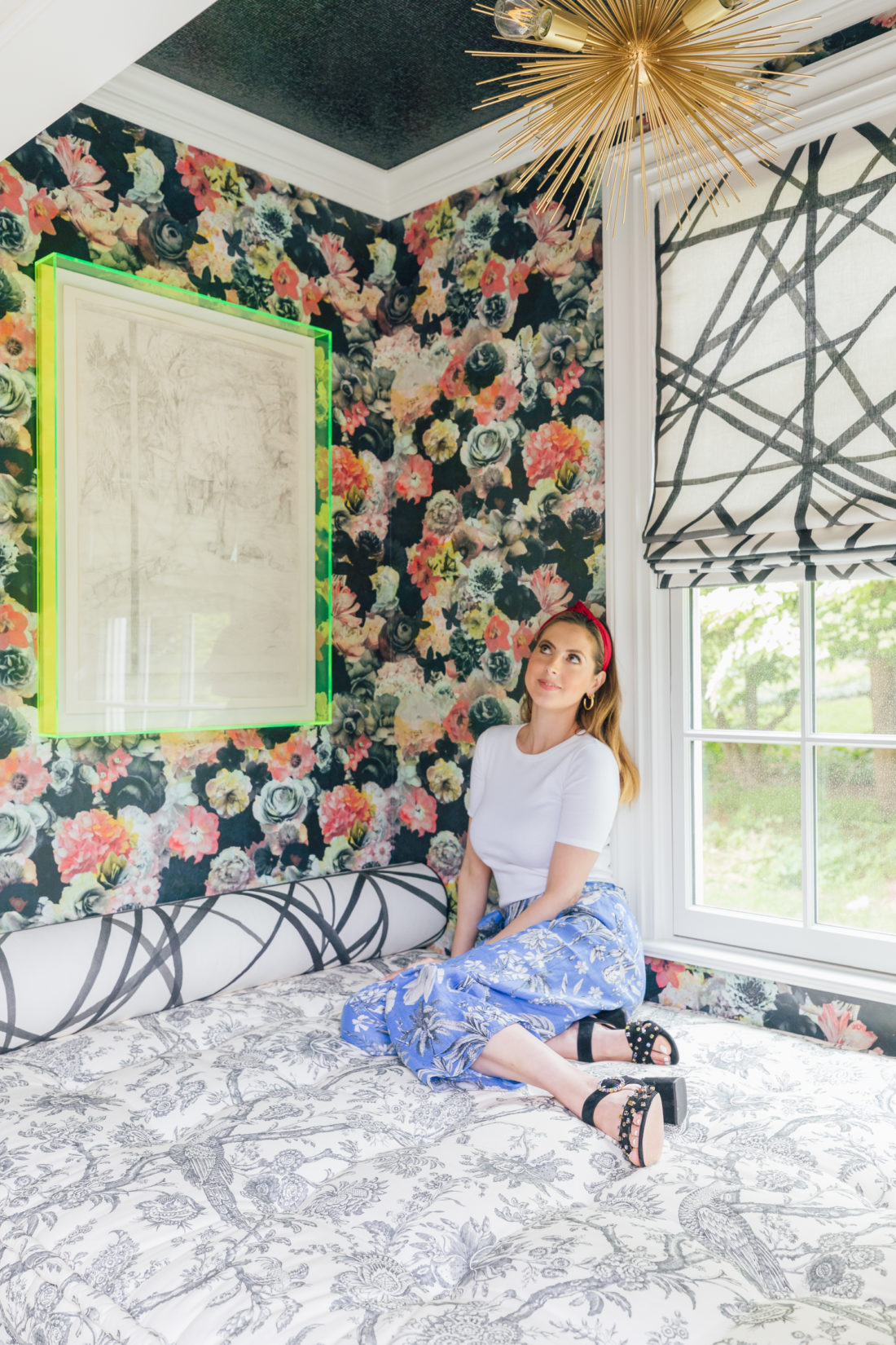 Eva Amurri Martino sits in her colorful snuggle nook in her Connecticut home