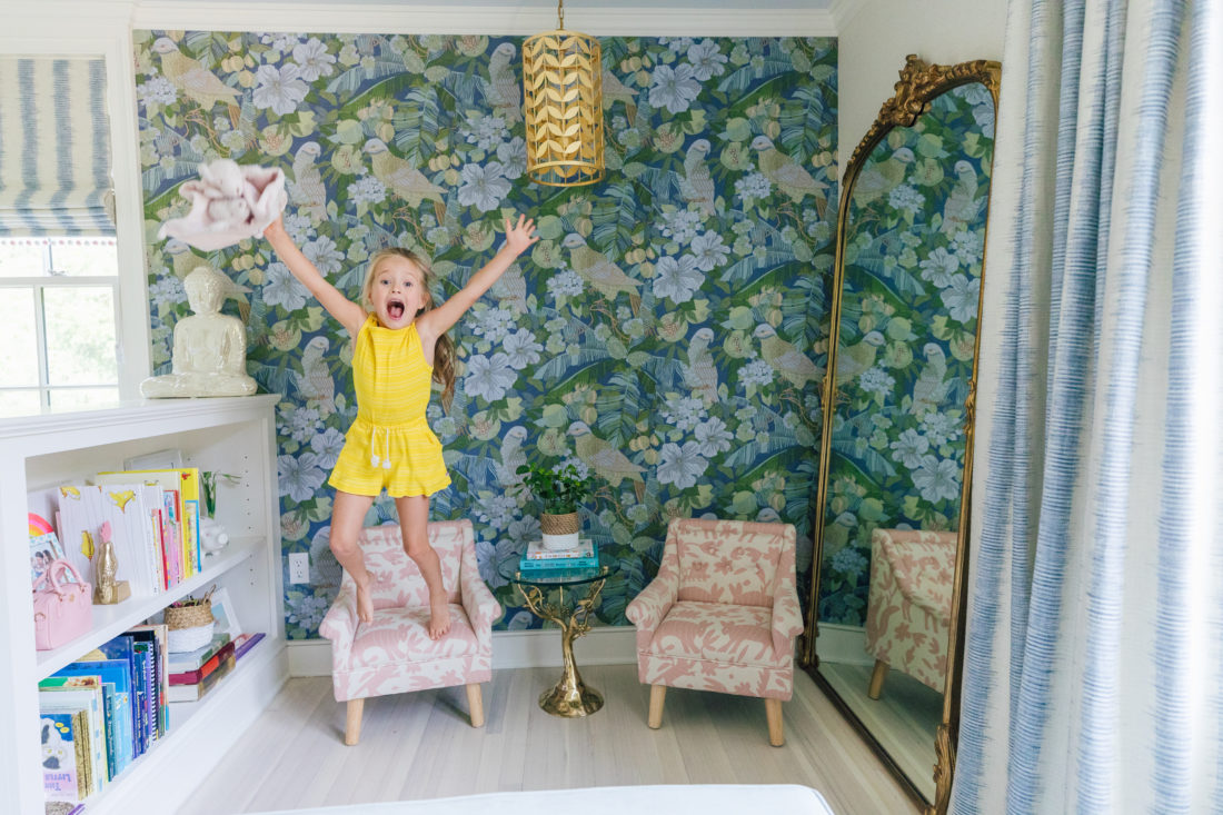 Marlowe Martino jumps for joy inside her colorful new bedroom